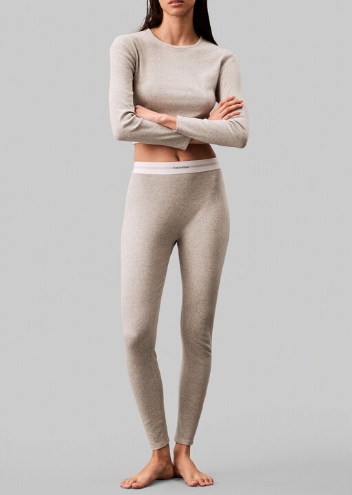 Calvin Klein Grey Modern Ribbed Leggings, L